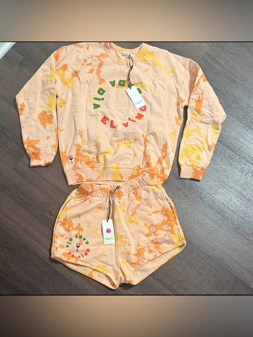 Clare V Sweatshirt and Shorts Set NWT